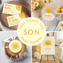 Here Comes The Son Baby Shower with Cute Sun 