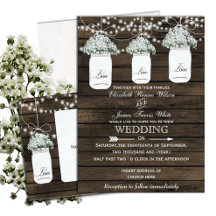 Barnwood Babys Breath Mason Jar Wedding