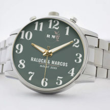 Boho Floral Monogram Couple’s Watch