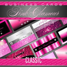 Business Cards Pink Luxe Glam Sparkling Glitter
