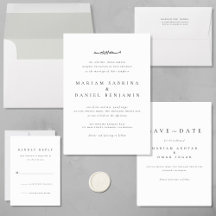 Simple Classic Script Wedding Invitation Suite