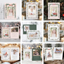 Watercolor Christmas Frame Photo Holiday Suite