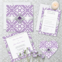 Amethyst Lily Floral Damask Wedding Suite