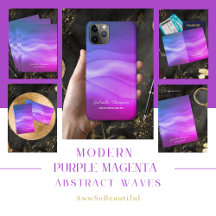 Modern Purple Magenta Abstract Waves