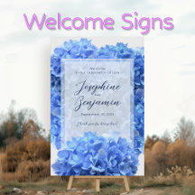 Wedding Welcome Signs, Blue Floral