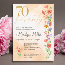 70th Birthday Soft Wildflower Collection