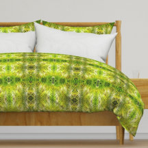 Bedroom essentials with repeating patterns