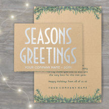 No Logo or Photo Business Holiday Christmas Cards