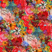 Beautiful Bright Colorful Abstract Floral Pattern