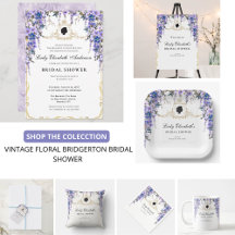 Vintage blue and purple floral bridgerton 