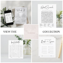 Modern Minimalist Bridal Shower Games