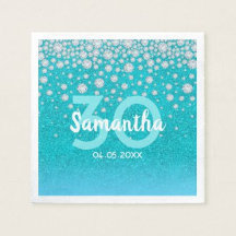 30th birthday party - teal, glitter and diamonds