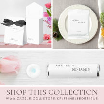 Traditional Minimalist Wedding Black White Favors