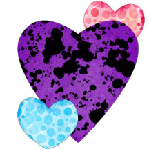 Purple heart vibrant red love