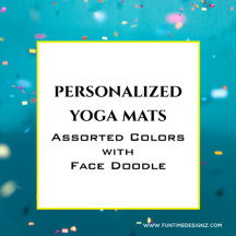 Yoga Mats with Name & Face Doodle Colors