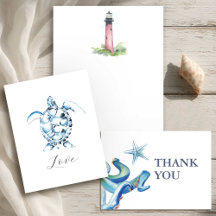 Beach Wedding Thank You Cards