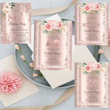 Roses,Rose Gold Glitter Frame Crown Birthday Party