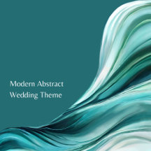 Modern Wedding-Abstract Emerald Green-