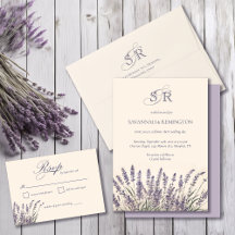 Elegant Monogram Purple Lavender Wedding Suite