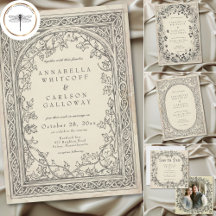 Medieval Fantasy Black Vintage Etching Wedding