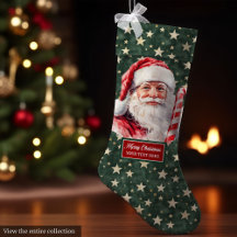 Classic Vintage Santa Claus Christmas Stocking
