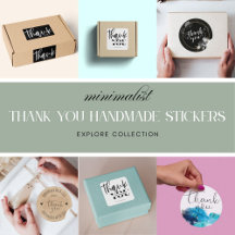 Minimalist Thank You Handmade Stickers