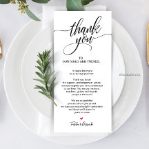 Elegant Thank You Place Setting Cards (TED364)