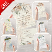 All Inclusive Floral Boho Wedding Invitations RSVP