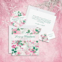 Elegant Pink Berries Floral Christmas