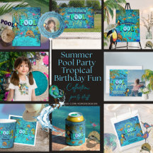 Summer Pool Party Tropical Birthday Fun