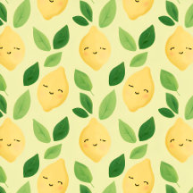 Personalized Pastel Cute Smiling Lemon