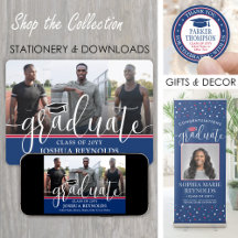 Red White & Blue Modern Graduation Celebration