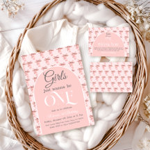 Girls Just Wanna be ONE Pink Bow First Birthday