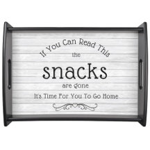 Wooden Serving Tray with Fun Designs