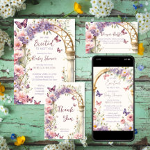 Enchanted garden butterflies baby shower