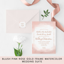 Blush Pink & Rose Gold Framed Wedding Suite