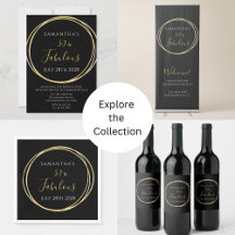 30 and Fabulous Birthday Party Black Gold