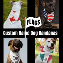 Custom Name Dog Bandanas FLAGS
