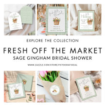Fresh off the Market Sage Gingham Bridal Shower