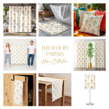 Gold fleur-de-lis seamless pattern On White