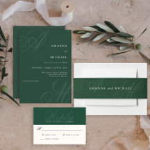 Emerald Green Modern Minimal Wedding Monogram