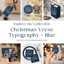 Blue Christmas Verse Typography