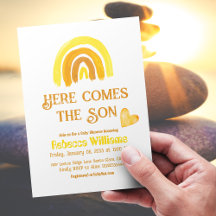 Comes the Son Sunshine Boho Rainbow Baby Shower