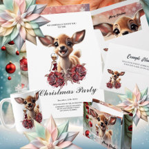 Sweet deer and cute elves wish you a merry christm