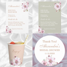 DUSTY PINK FLORAL ROSE BRIDAL SHOWER