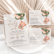 Baby Bear, Green Balloons Baby Shower Collection