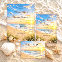 Elegant Tropical Blue Ocean Beach Wedding Suite