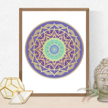 Purple Gold Turquoise Mandala