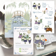 Hoppy Hour Illustrated Frog Wedding Suite