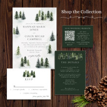 Evergreen Mountain Glen White Green Black Wedding 